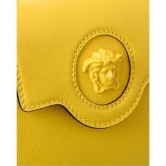 Versace La Medusa Mini Yellow Crossbody Top Handle Shoulder Bag NWT - Picture 8 of 14